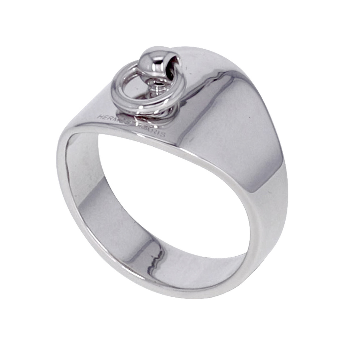 Second hand ring HERMES Bandeau woman silver 925/1000