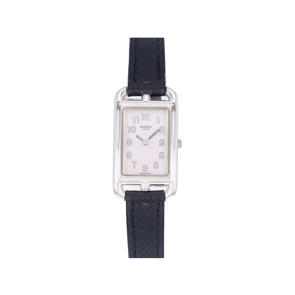 Montre d'occasion HERMES Cape Cod femme quartz bracelet cuir d'origine