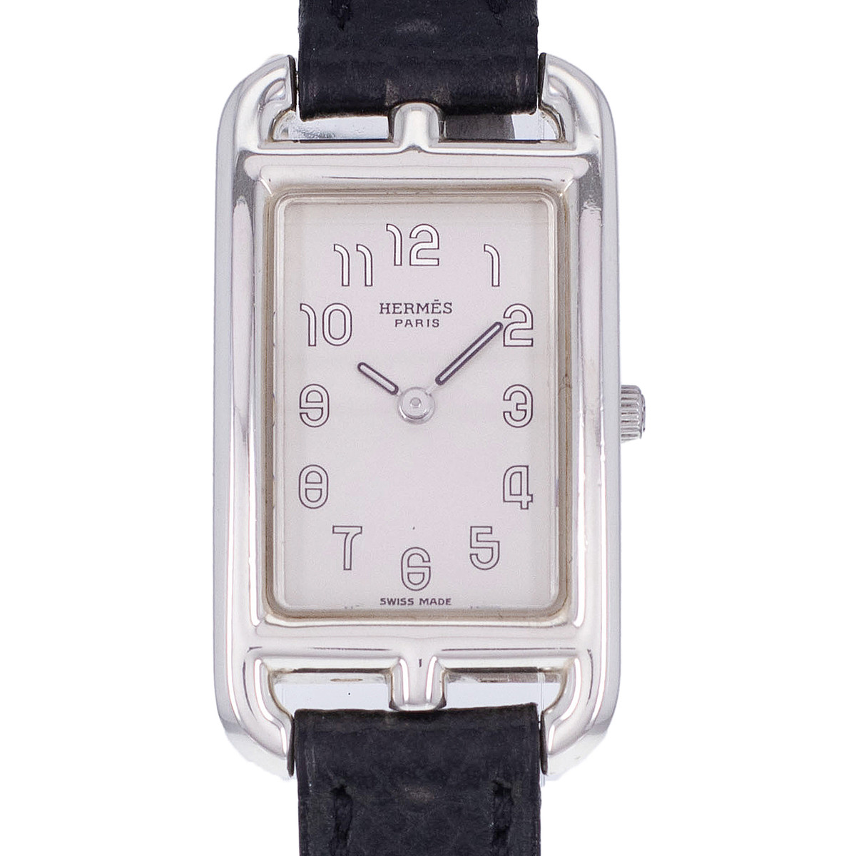 Montre d'occasion HERMES Cape Cod femme quartz bracelet cuir d'origine - vue D1