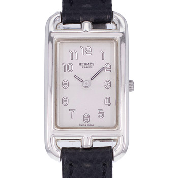 Montre d'occasion HERMES Cape Cod femme quartz bracelet cuir d'origine