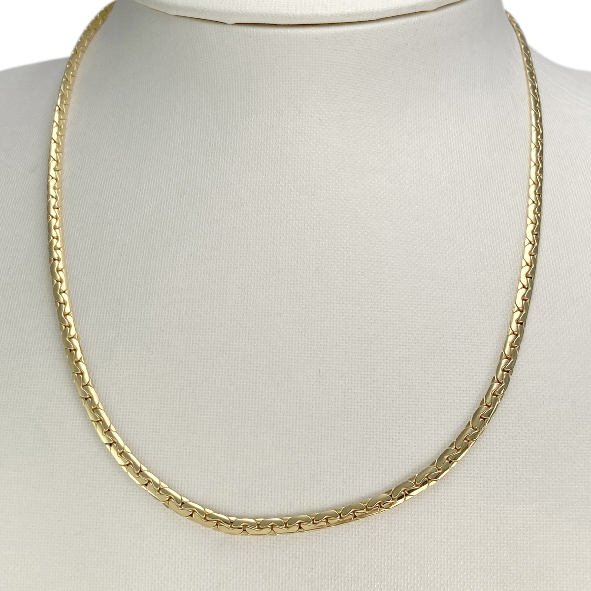 Collier d'occasion or 750 jaune maille haricot - vue 2
