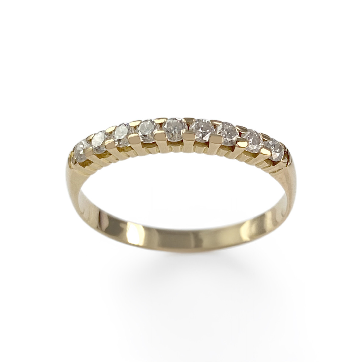 Bague d'occasion or 750 jaune demi-tour diamants