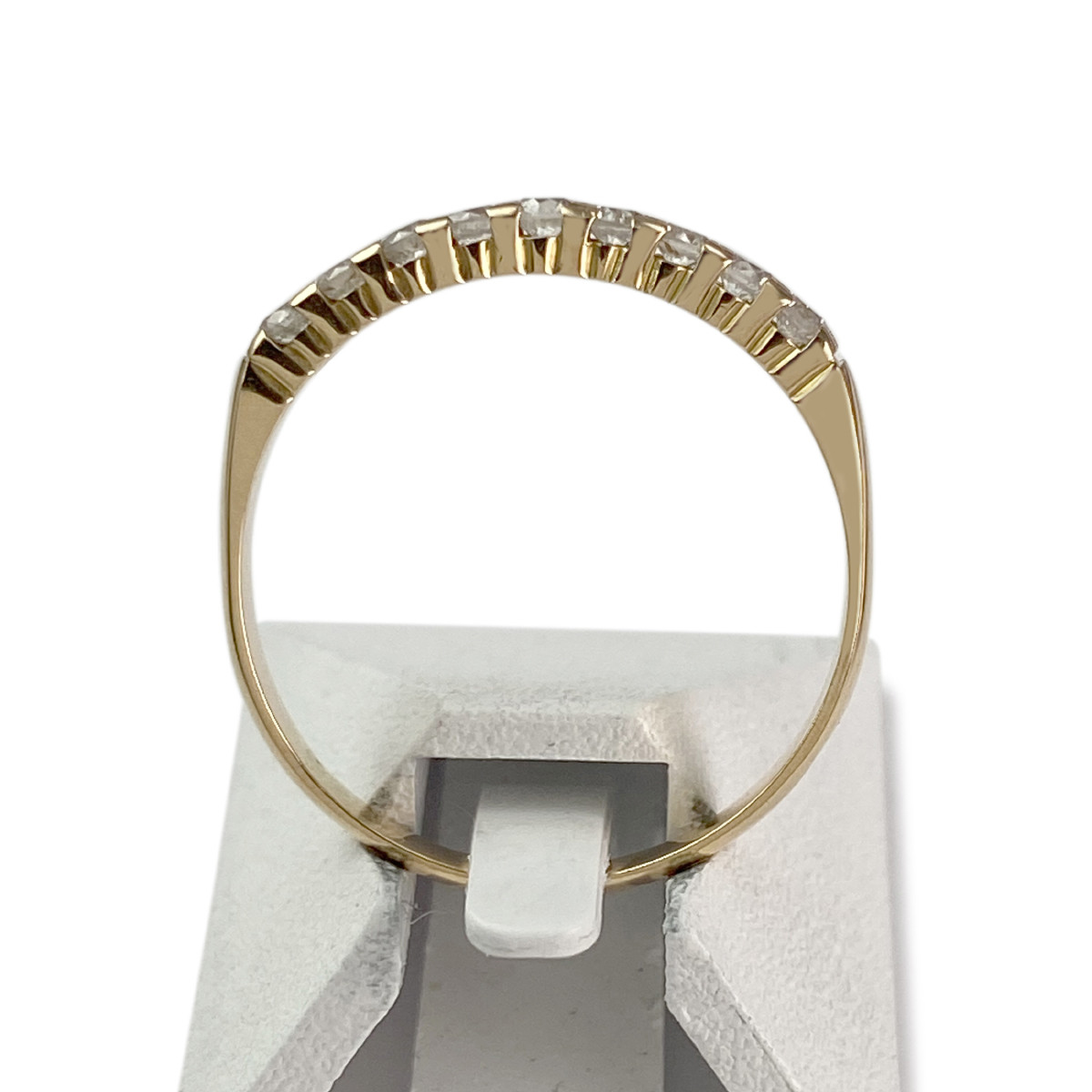Bague d'occasion or 750 jaune demi-tour diamants - vue 3