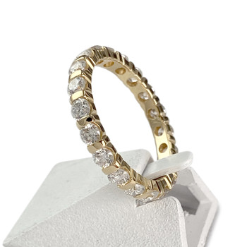 Bague d'occasion or 750 jaune tour complet diamants