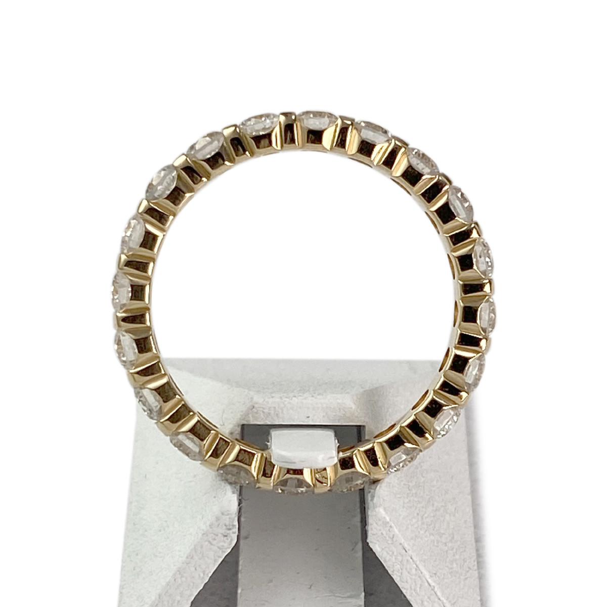 Bague d'occasion or 750 jaune tour complet diamants - vue 3