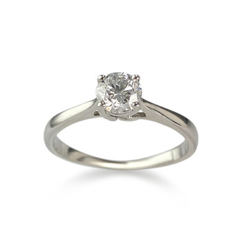 Solitaire d'occasion or 750 blanc diamant synthétique