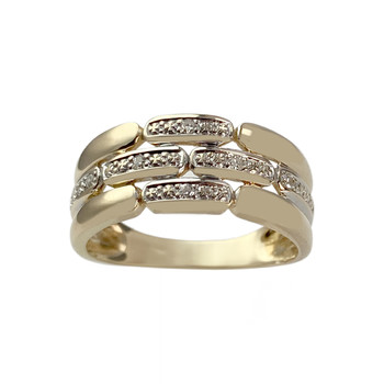 Second-hand 750 gold two-tone diamond ring