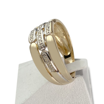 Second-hand 750 gold two-tone diamond ring