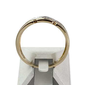 Second-hand 750 gold two-tone diamond ring