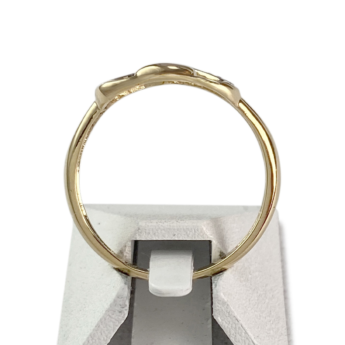 Bague d'occasion or 750 jaune coeur diamants - vue 3