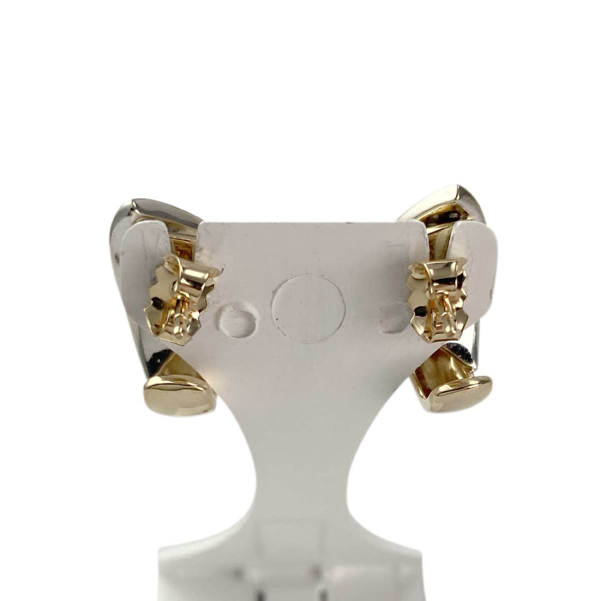 Boucles d'oreilles d'occasion or 750 2 ors diamants - vue 3