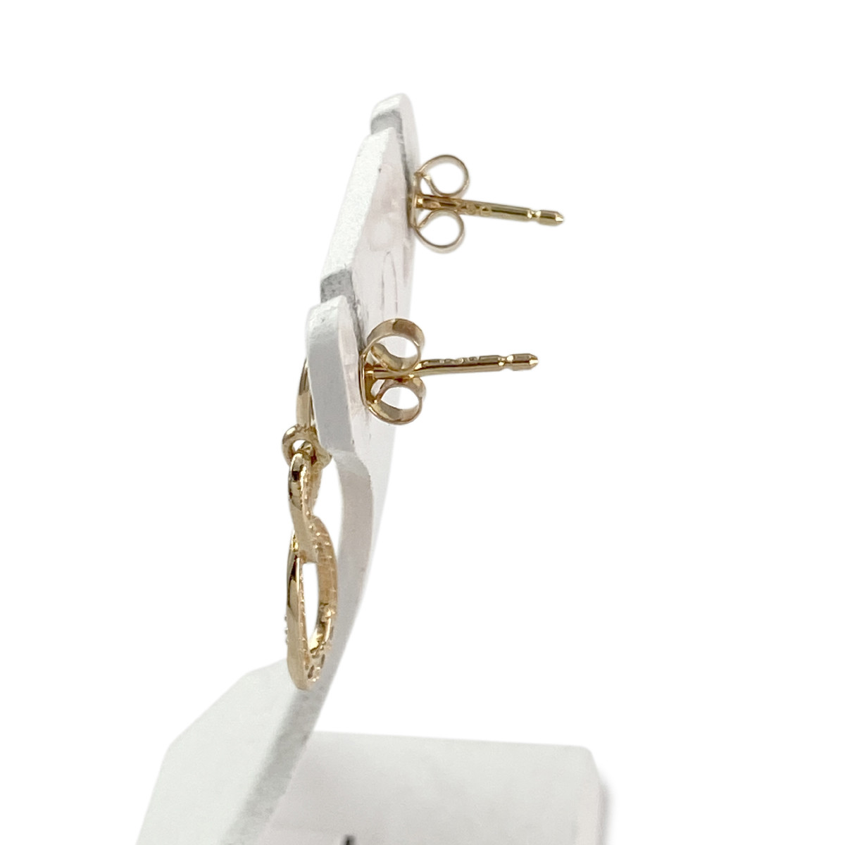 Boucles d'oreilles d'occasion or 750 rhodié 2 tons diamant - vue 2
