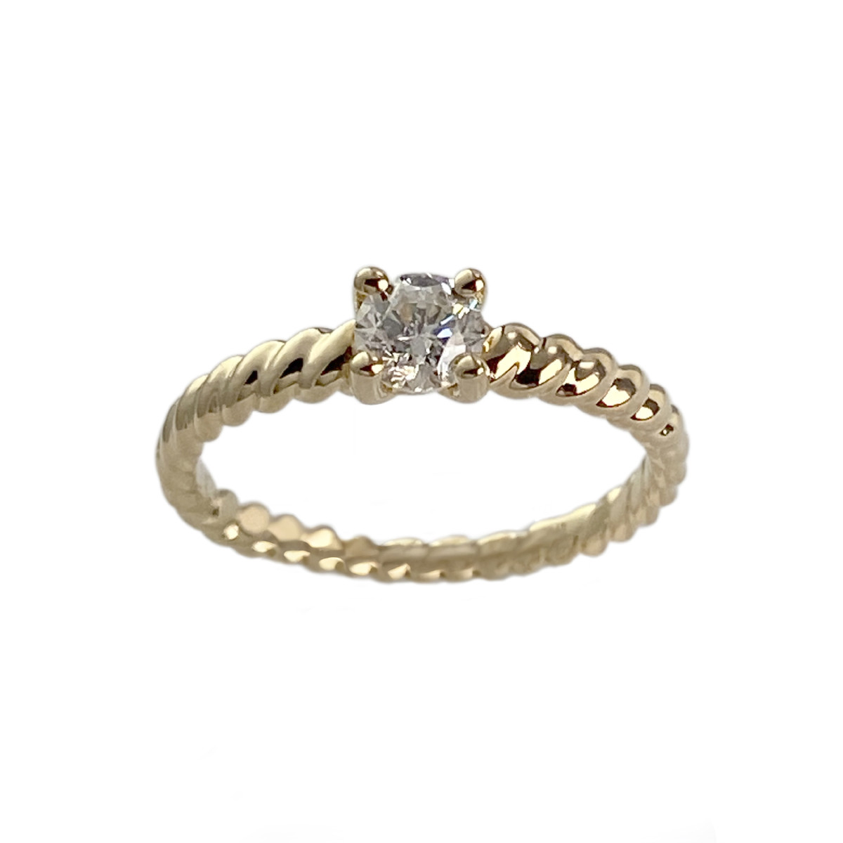 Solitaire d'occasion or 750 jaune diamant
