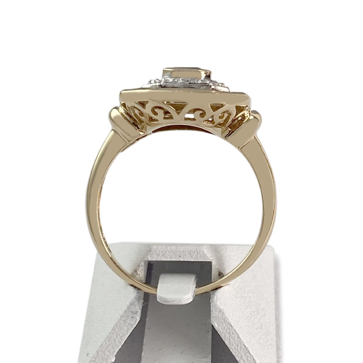 Bague d'occasion or 750 jaune saphir saphir diamant - vue 3