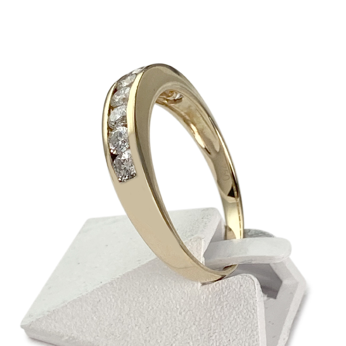 Alliance d'occasion or 750 jaune demi tour diamant - vue 2