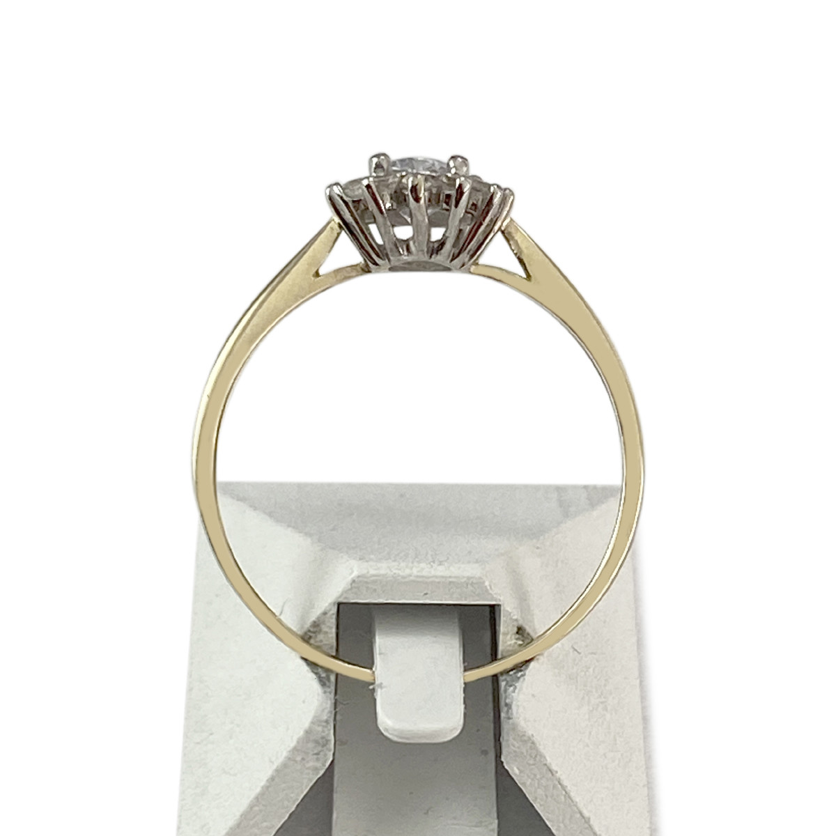 Bague d'occasion or 375 jaune fleur oxydes de zirconium - vue 3