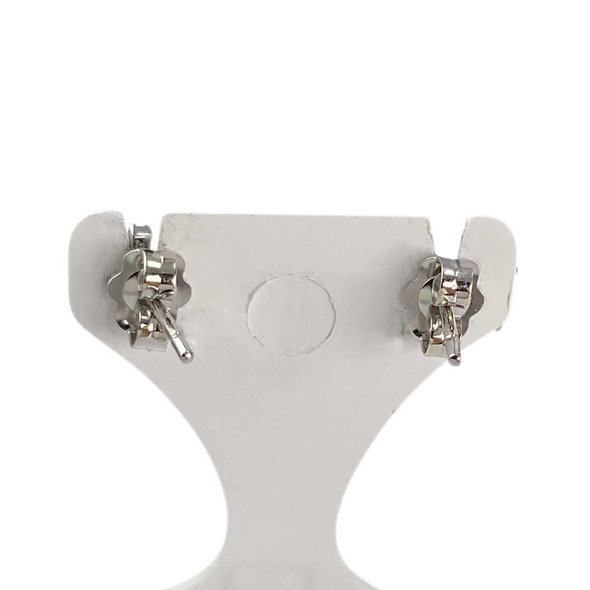 Boucles d'oreilles d'occasion or 375 blanc diamants - vue 3