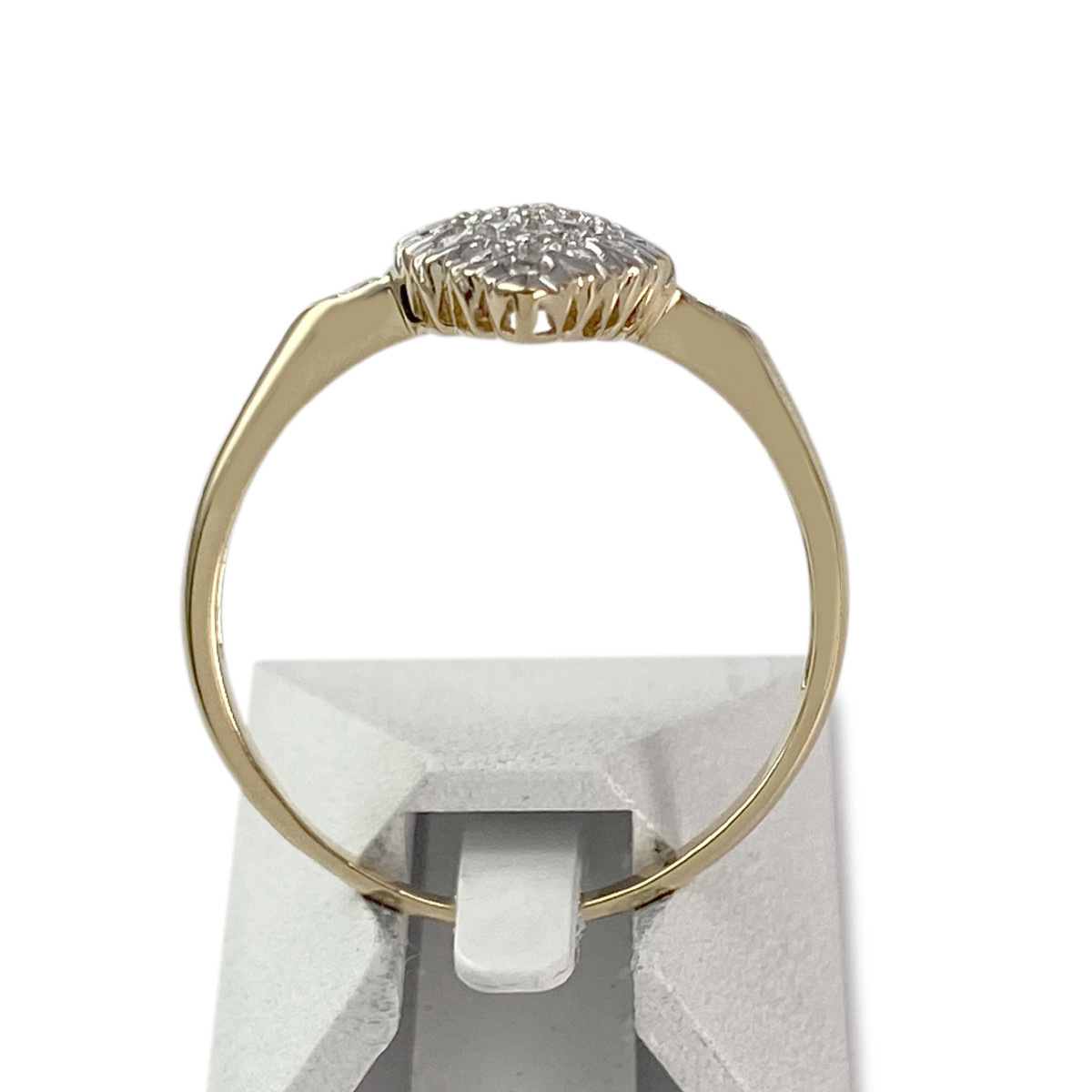 Bague d'occasion or 750 jaune marquise diamants - vue 3