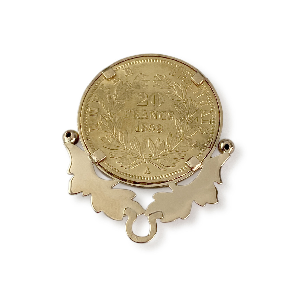 Pendentif d'occasion or 750 jaune porte pièce - vue 2