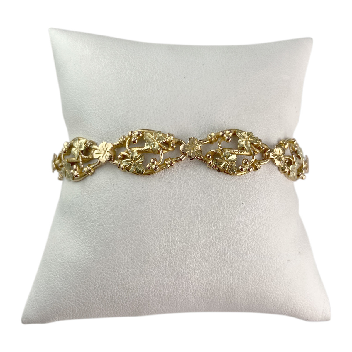 Bracelet d'occasion or 750 jaune floral