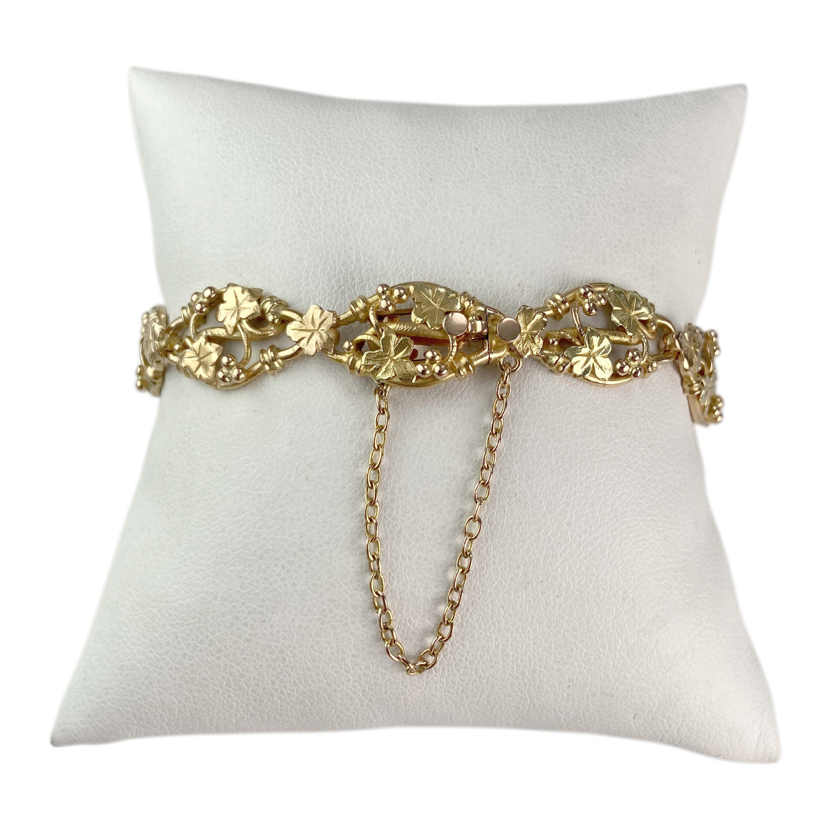 Bracelet d'occasion or 750 jaune floral - vue 2