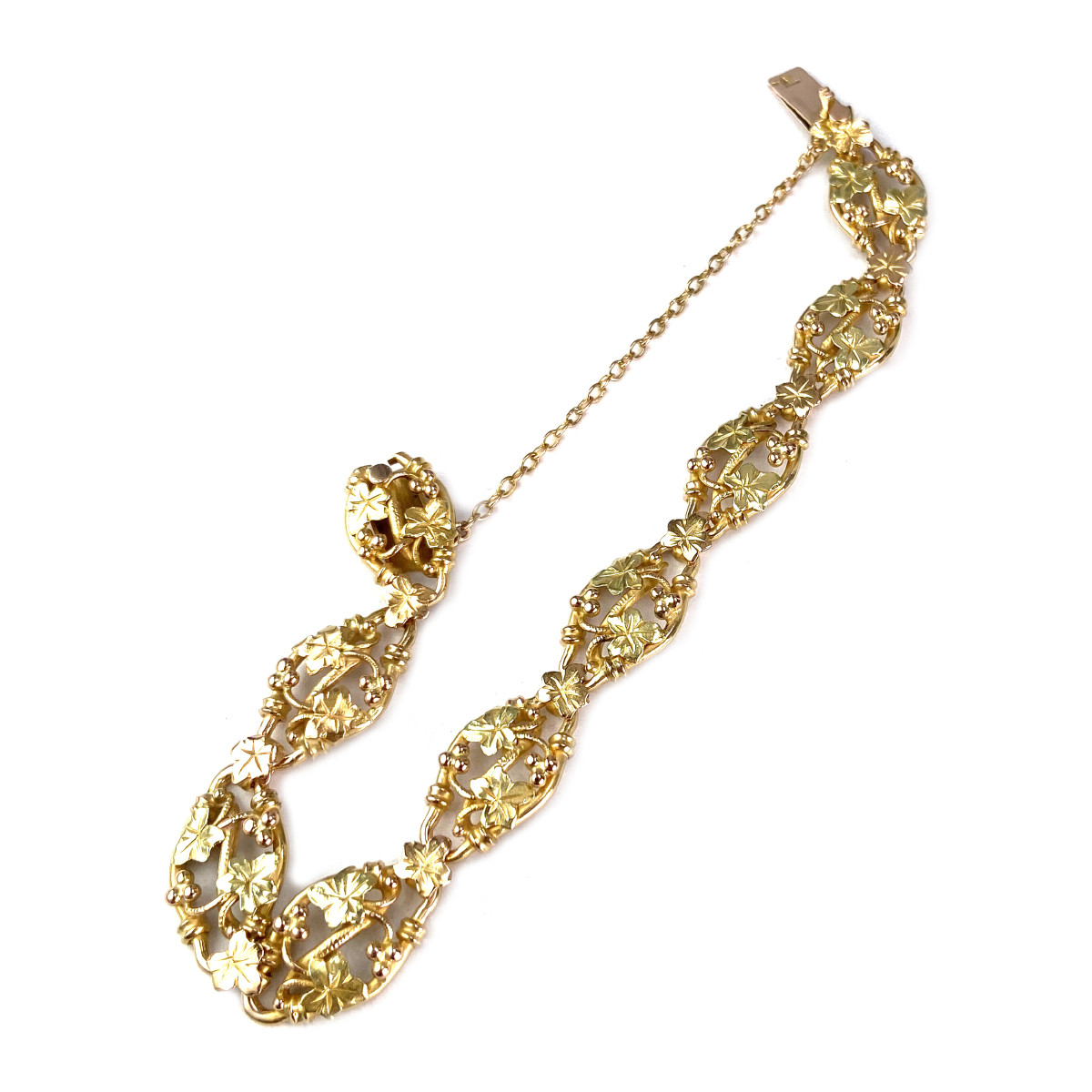 Bracelet d'occasion or 750 jaune floral - vue 3