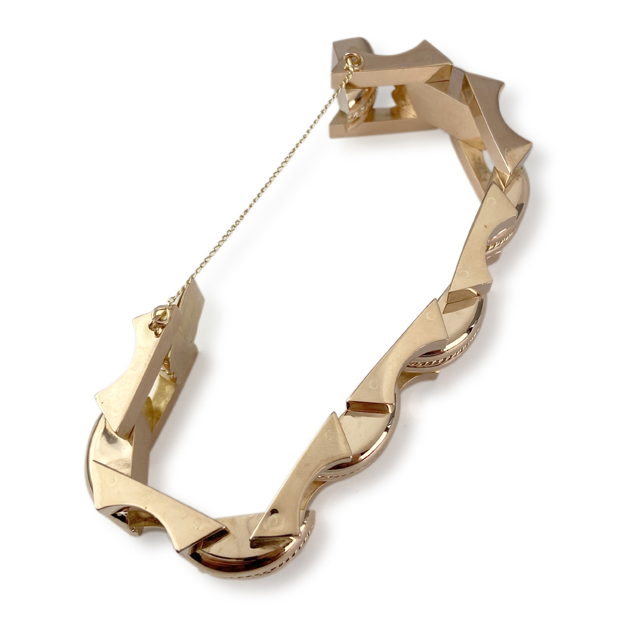 Bracelet souple d'occasion or 750 jaune maille fantaisie - vue 2