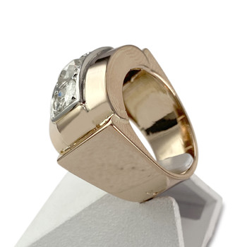 Second hand ring gold 750 2 gold tank diamonds