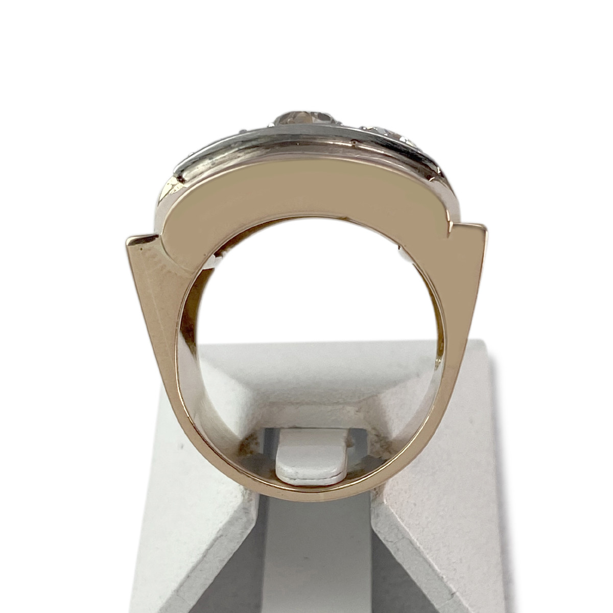 Bague d'occasion or 750 2 ors tank diamants - vue 3