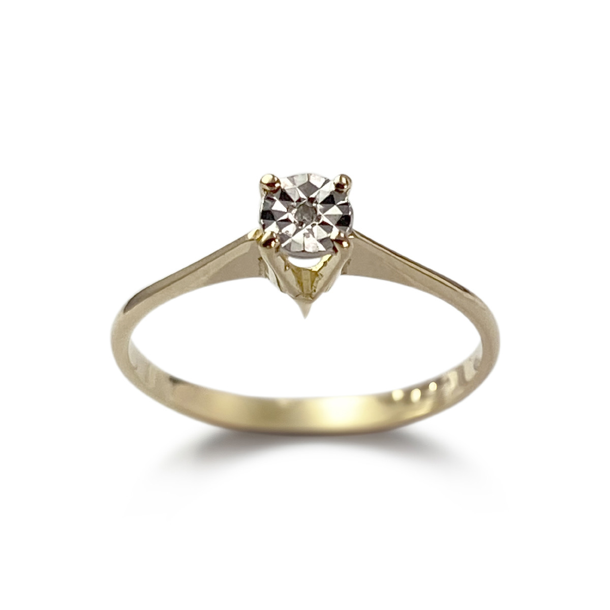 Solitaire d'occasion or 750 jaune diamant