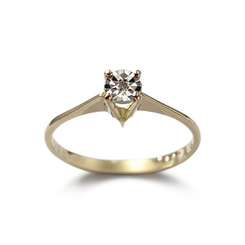 Solitaire d'occasion or 750 jaune diamant