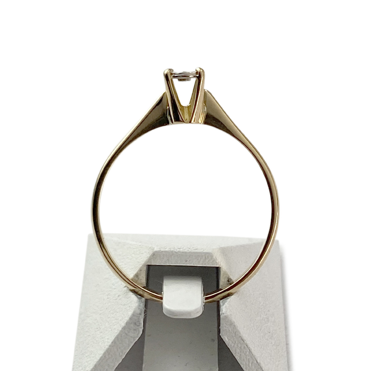 Solitaire d'occasion or 750 jaune diamant - vue 3