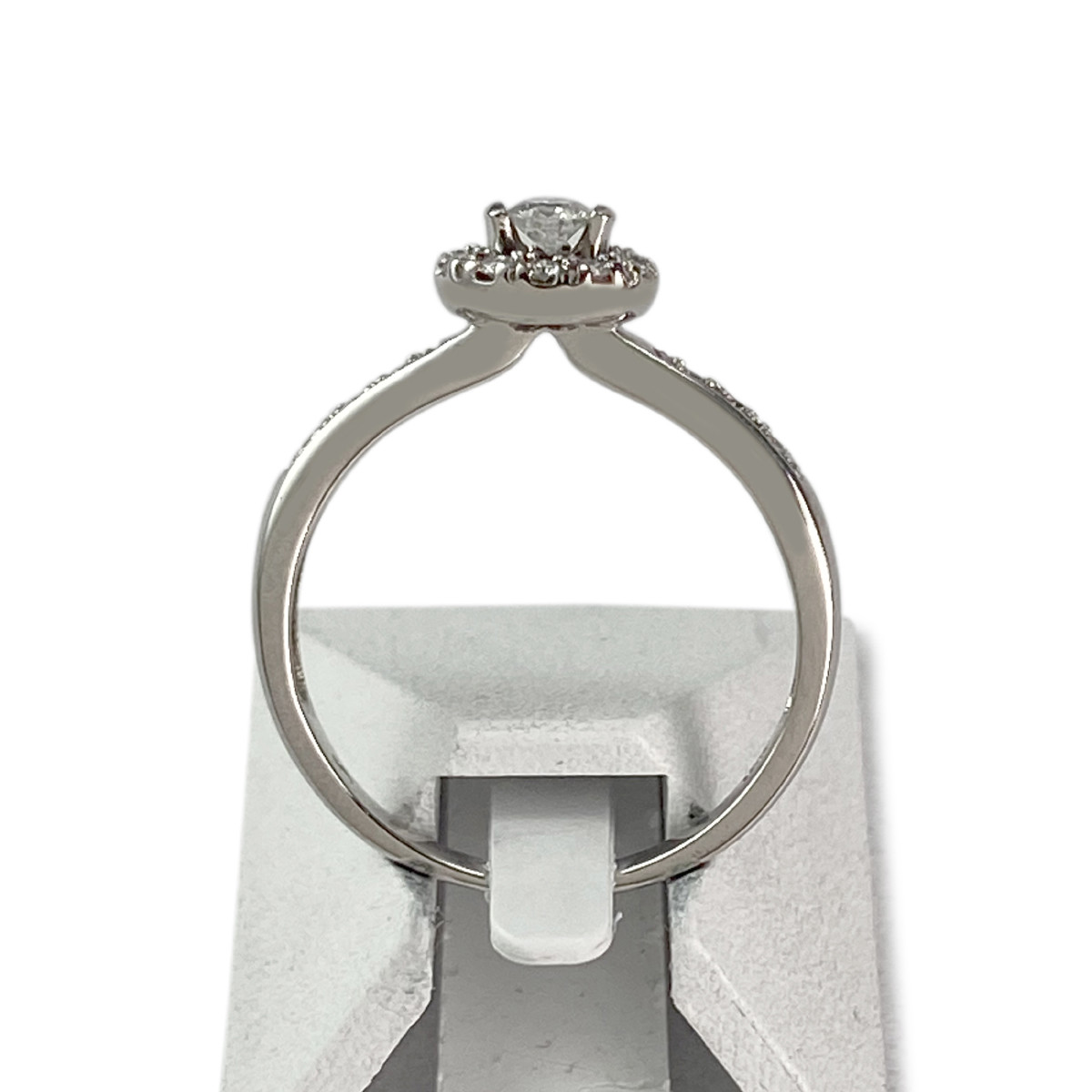 Second hand gold ring 750 white flower diamonds - view 3