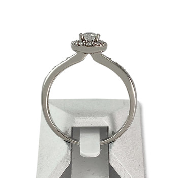 Bague d'occasion or 750 blanc fleur diamants