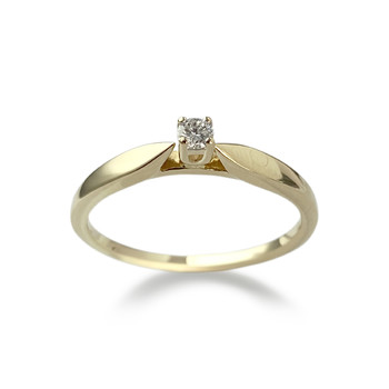 Solitaire d'occasion or 750 jaune diamant