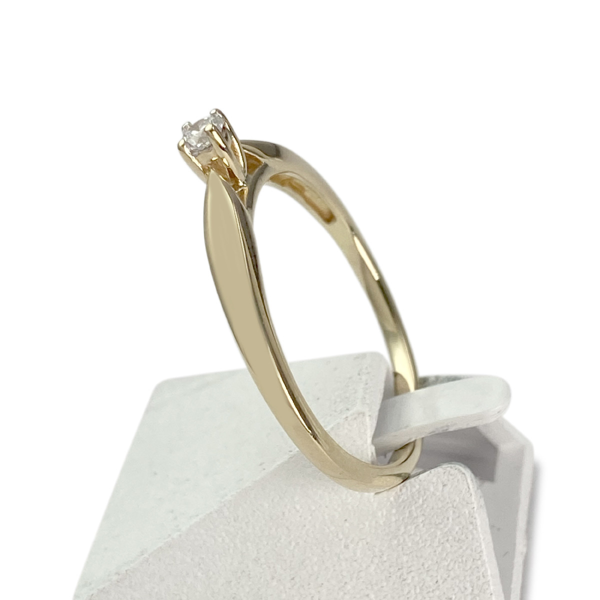 Solitaire d'occasion or 750 jaune diamant - vue 2