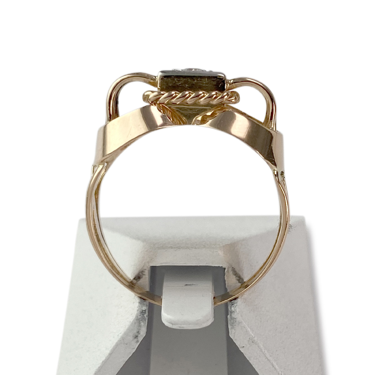Bague d'occasion or 750 rhodié 2 tons diamant - vue 3