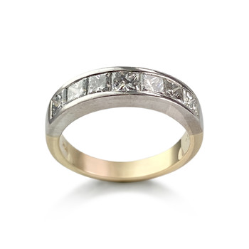 Bague d'occasion or 750 2 tons diamant
