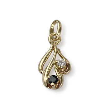 Pendentif d'occasion or 750 jaune saphir oxyde de zirconium