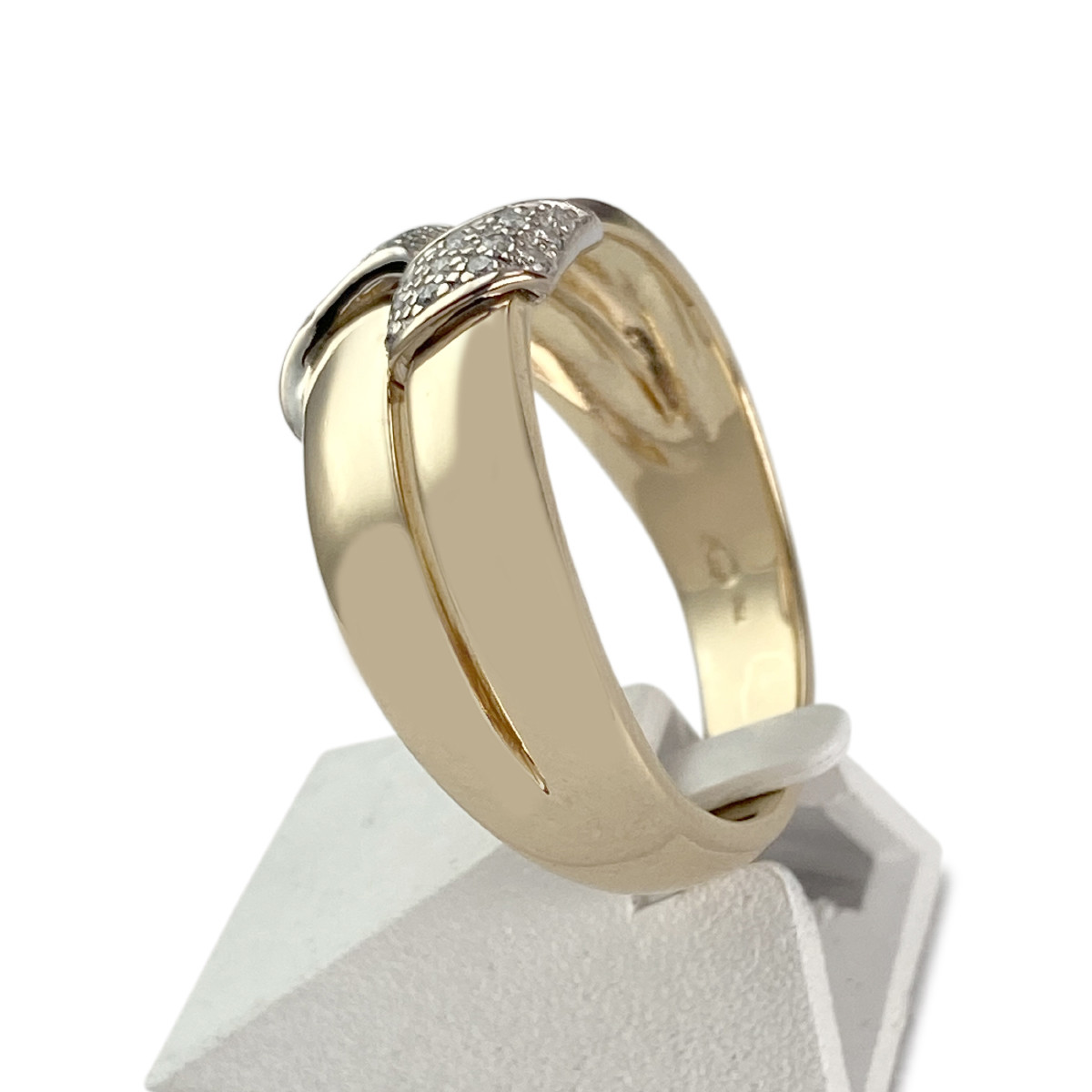 Bague d'occasion deux ors 750 diamants - vue 2