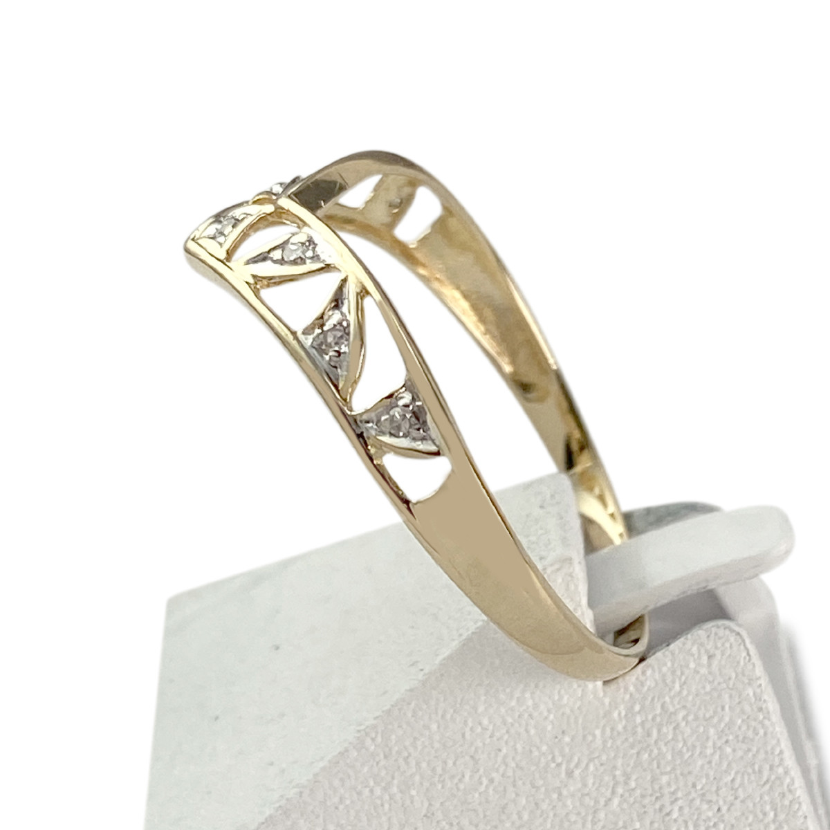 Bague d'occasion or 750 deux tons diamants - vue 2