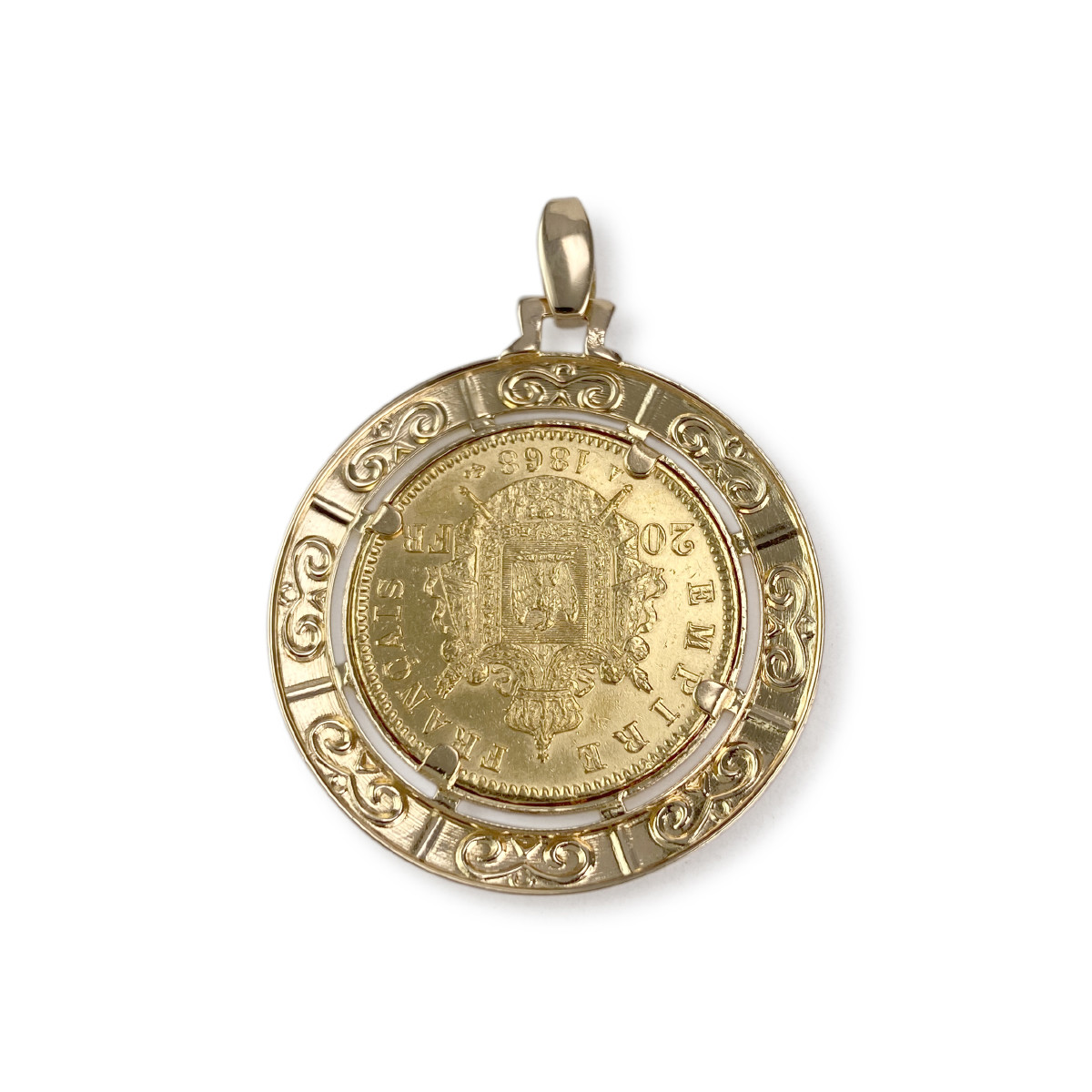 Pendentif d'occasion or 750 jaune porte pièce - vue 2
