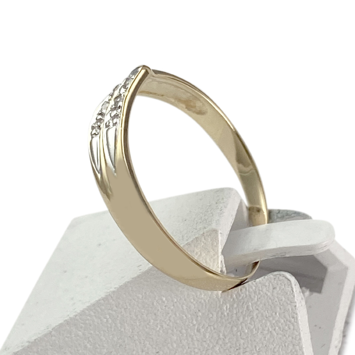 Bague d'occasion or 750 2 ors diamants - vue 2