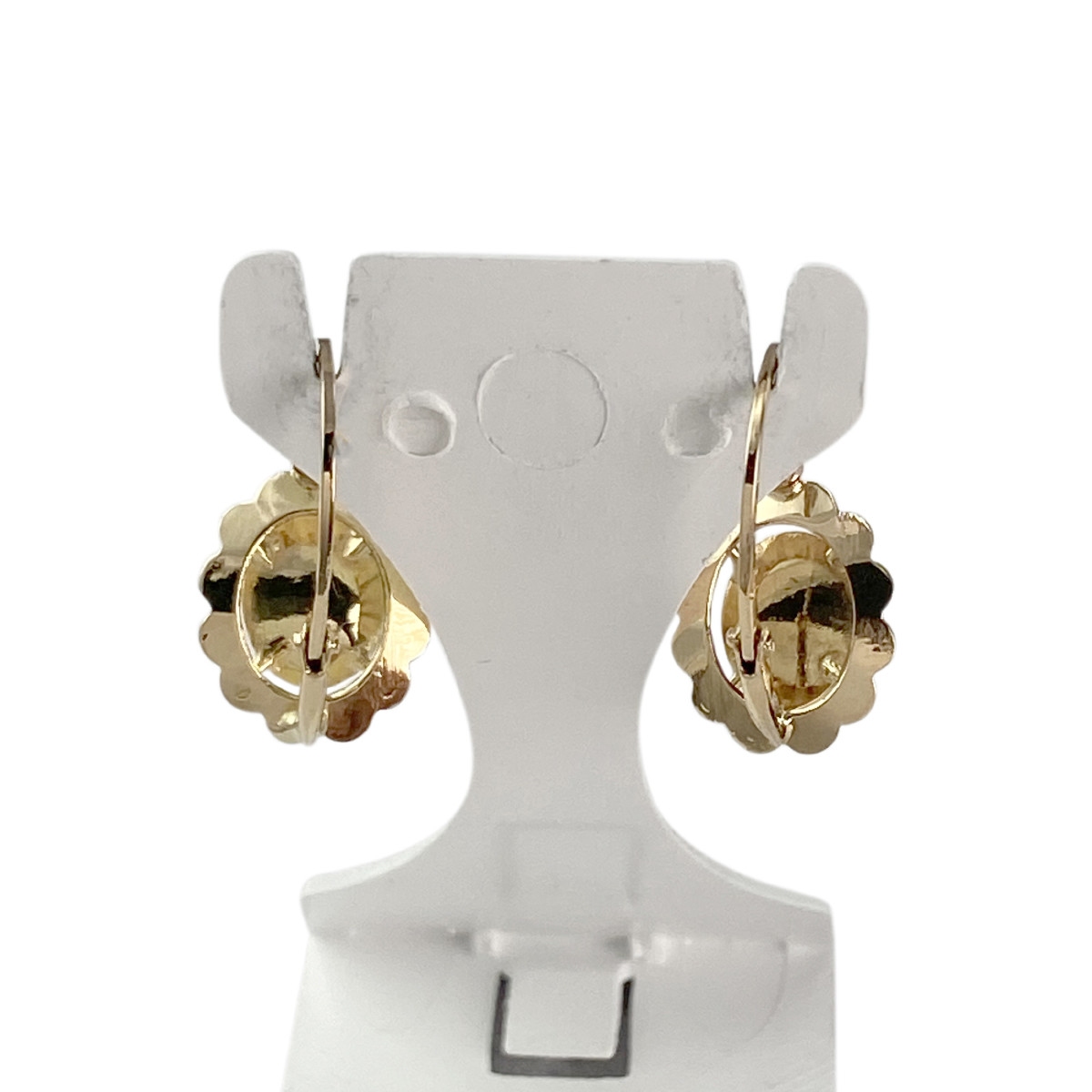 Boucles d'oreilles d'occasion or 750 jaune saphirs - vue 3