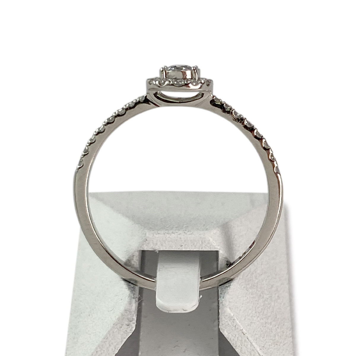 Second hand gold 750 white diamond ring - view 3