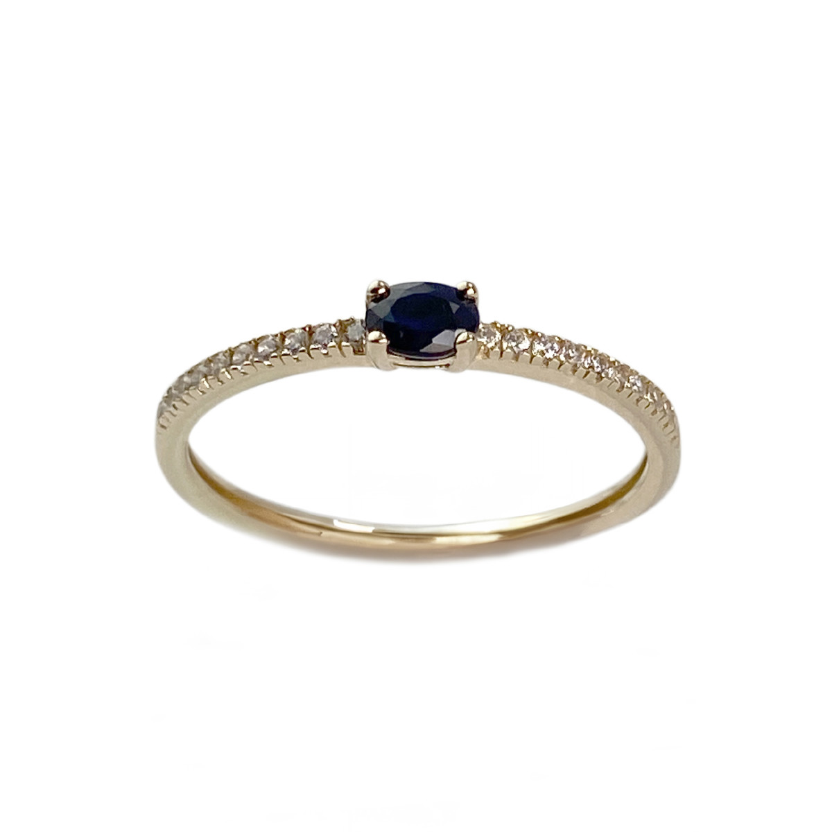 Bague d'occasion or 375 jaune saphir oxyde de zirconium