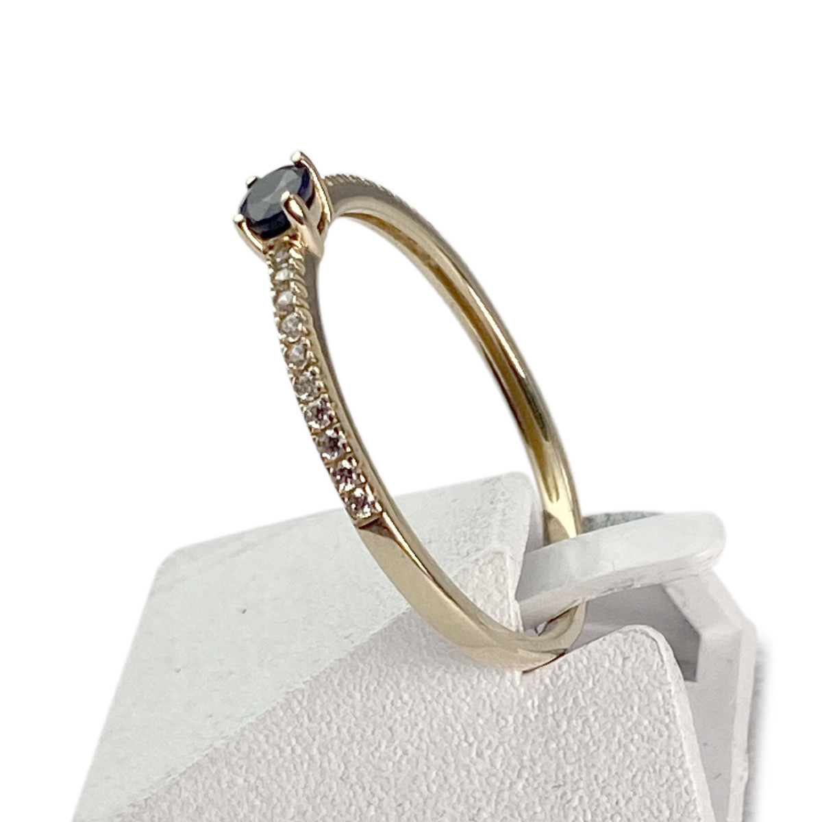 Bague d'occasion or 375 jaune saphir oxyde de zirconium - vue 2