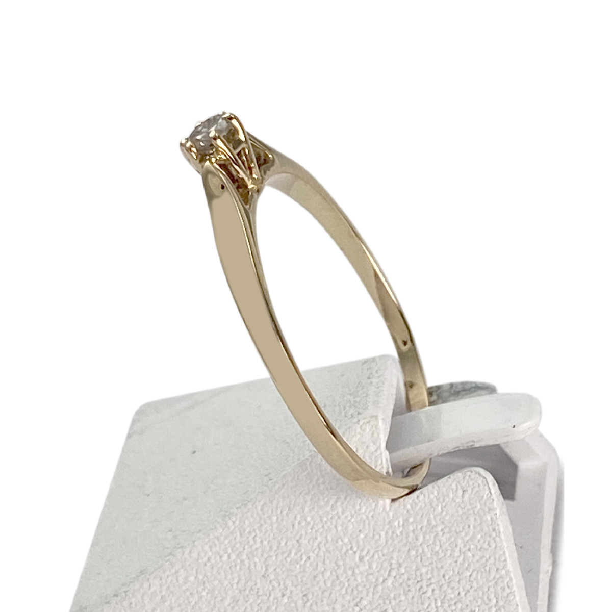 Solitaire d'occasion or 750 jaune diamant - vue 2
