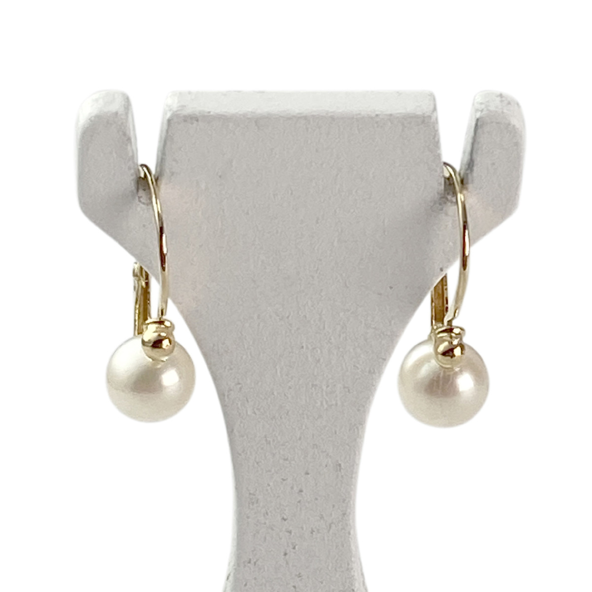Boucles d'oreilles d'occasion or 750 jaune perle de culture