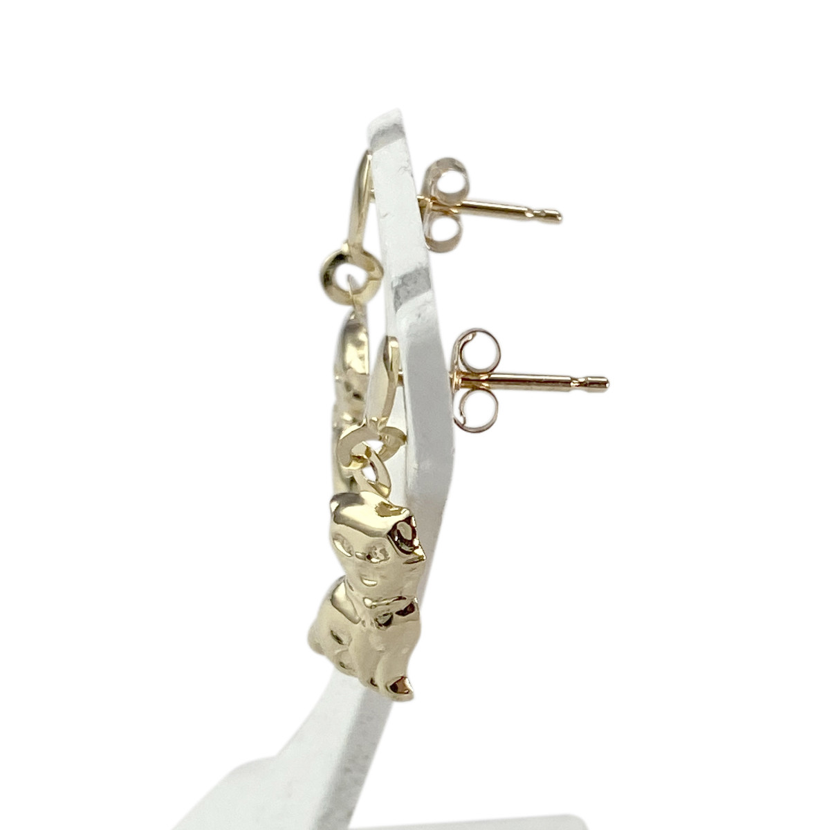 Boucles d'oreilles d'occasion or 750 jaune chat - vue 2